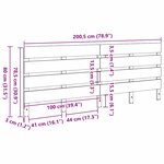 vidaXL Tête de lit Marron cire 200.5 x 3 x 80 cm Bois massif en pin