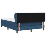 lit à sommier box avec matelas bleu 140x190 cm en tissu