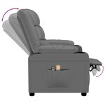 vidaXL Fauteuil de massage électrique Gris Similicuir
