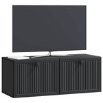vidaXL Meuble TV mural Noir 78 5 x 31 x 30 cm Bois d'ingénierie