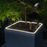 LECHUZA Jardinière CANTO Stone 40 LED Low ALL-IN-ONE 40x40 cm