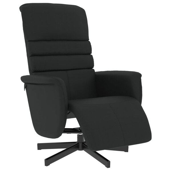 vidaXL Fauteuil inclinable avec repose-pieds noir similicuir