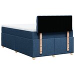 vidaXL Sommier à lattes de lit avec matelas bleu 120x190 cm tissu