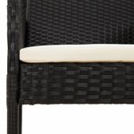 vidaXL Ensemble à manger de jardin 9Pièces coussins noir résine tressée