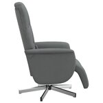 vidaXL Fauteuil inclinable de massage et repose-pieds gris foncé tissu
