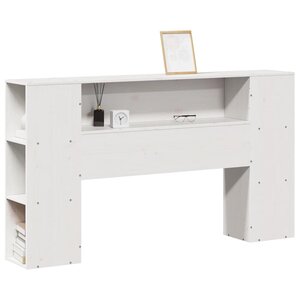 vidaXL Tête de lit avec rangement blanc 150 cm bois massif de pin