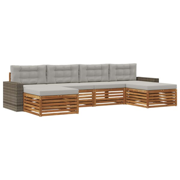 vidaXL Ensemble de canapés d'extérieur 6 pc Bois d'Acacia Massif