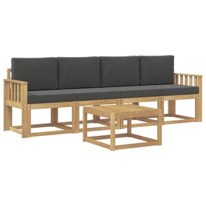 vidaXL Ensemble de canapés d'extérieur 5 Pièces Blanc et anthracite