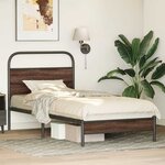 vidaXL Cadre de lit sans matelas 90x190cm chêne marron bois ingénierie