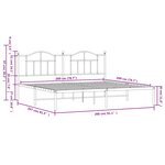 vidaXL Cadre de lit métal sans matelas et tête de lit blanc 200x200 cm
