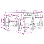 vidaXL Ensemble de canapés d'extérieur 7 pc Naturel et gris clair