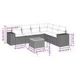 vidaXL Salon de jardin avec coussins 7 Pièces beige résine tressée