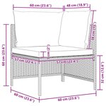 vidaXL Canapés de jardin 3 Pièces avec coussins Noir Résine tressée