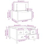vidaXL Table basse HILL Blanc et marron miel 79 5 x 79 5 x 49 cm
