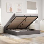 VidaXL Cadre de lit ottoman avec matelas taupe 160x200 cm tissu