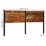 vidaXL Tête de lit 200 cm bois massif récupéré et fer