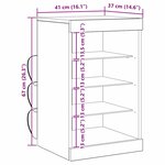 Buffet vidaXL avec lumières LED chêne artisanal 41x37x67 cm