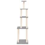 vidaXL Arbre à chat avec griffoirs en sisal gris clair 183 cm