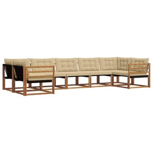 vidaXL Ensemble de canapés d'extérieur 7 pc Naturel et Beige