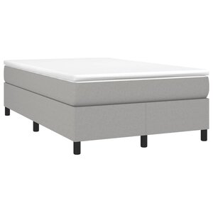 vidaXL Sommier à lattes de lit et matelas gris clair 120x190 cm tissu
