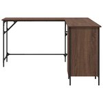 vidaXL Bureau chêne marron 141x141x75 cm bois d'ingénierie