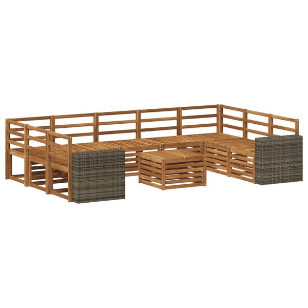 vidaXL Ensemble de canapés d'extérieur 10 pc Naturel