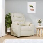 vidaXL Fauteuil inclinable Crème Similicuir