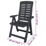 vidaXL Chaises inclinables de jardin lot de 6 Plastique Anthracite