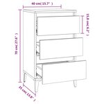 vidaXL Table de chevet gris béton 40x35x70 cm bois d'ingénierie