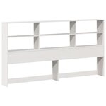 vidaXL Lit bibliothèque sans matelas blanc 200x200 cm bois pin massif