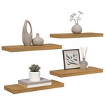 vidaXL Étagère Murale 4 Pièces Beige 50 x 23 x 4 cm Bois d'ingénierie