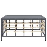 vidaXL Table de jardin anthracite 70x70x34 cm résine tressée