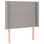 vidaXL Tête de lit avec oreilles Gris clair 103x16x118/128 cm Tissu
