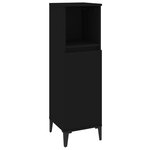 vidaXL Armoire de salle de bain noir 30x30x100 cm bois d'ingénierie