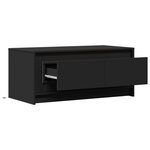 vidaXL Table basse avec lumières LED noir bois d'ingénierie