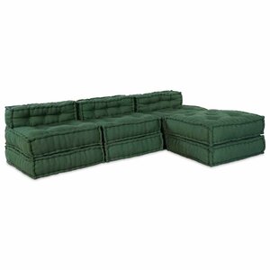 vidaXL Unité de canapé modulaire 4 Pièces Vert Tissu