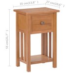 vidaXL Table à revues avec tiroir 35x27x55 cm Bois de chêne solide