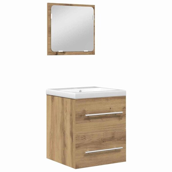 vidaXL Ensemble de mobilier de salle de bain 2 Pièces Chêne noir