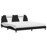 vidaXL Lit Viana avec matelas noir et blanc 200x200 cm similicuir
