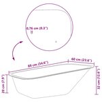 vidaXL Remplacement du plateau de brouette Argenté 88 x 60 x 32 cm