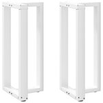 vidaXL Pieds de table de bar en T 2 pièces blanc 50 x 35 x (90-91) cm acier