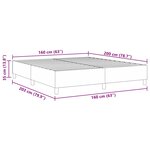vidaXL Cadre de lit plateforme Gris foncé 160 x 200 cm tissu