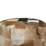 vidaXL Pouf Cuir véritable Rond 50 x 50 x 45 cm