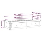 vidaXL Lit de jour sans matelas blanc 75x190 cm bois de pin massif
