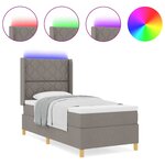 vidaXL Lit à ressorts avec matelas Taupe 100 x 200 cm tissu