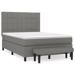vidaXL Sommier à lattes de lit avec matelas Gris foncé 140x190cm Tissu