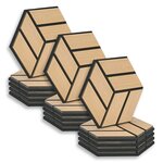 15 Panneaux muraux 30x26 hexagone naturel bois