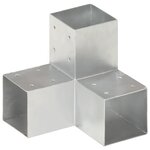 vidaXL Connecteurs de poteau 4 Pièces Forme en Y Métal galvanisé 91x91 mm