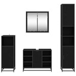 vidaXL Ensemble de mobilier de salle de bain 4 Pièces Chêne noir