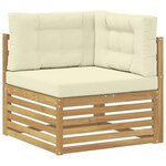vidaXL Ensemble de canapés d'extérieur 7 pc Blanc et crème Polyester